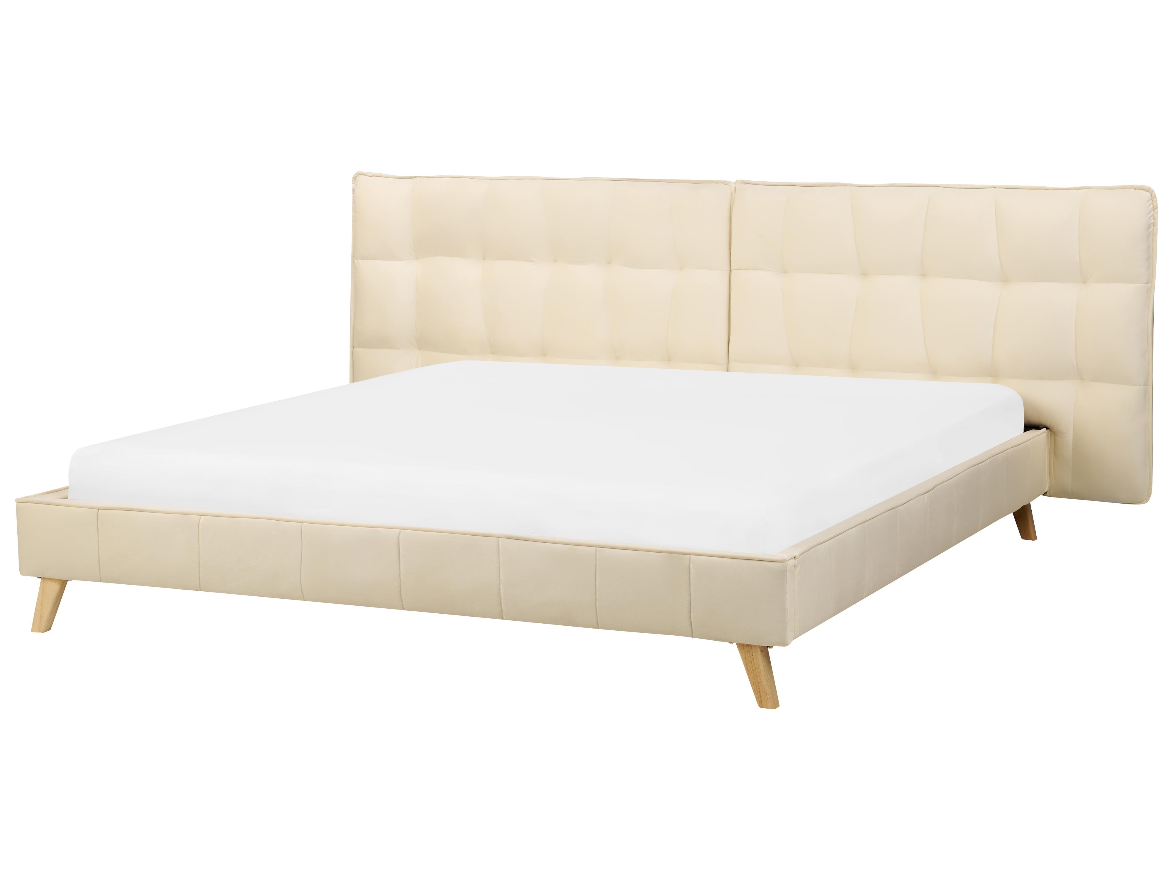 Bed Fluweel SENLIS 180 x 200 cm Beige