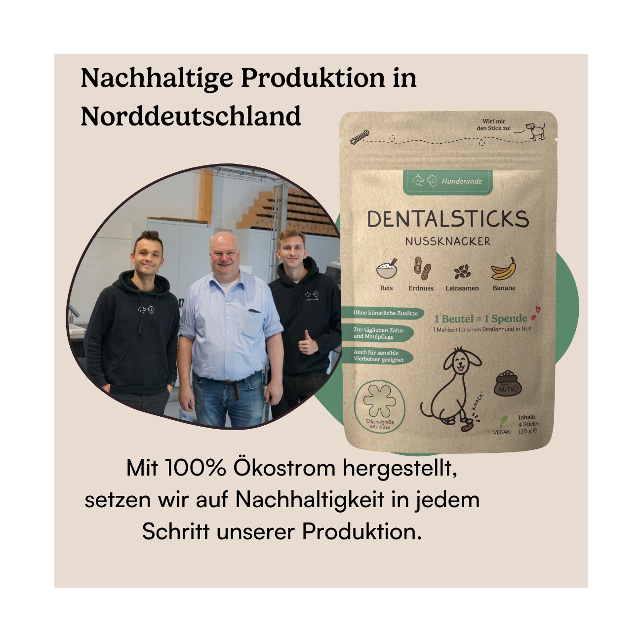 Hunderunde Nussknacker Dental Sticks – Für spielerische Zahnpflege 360 g