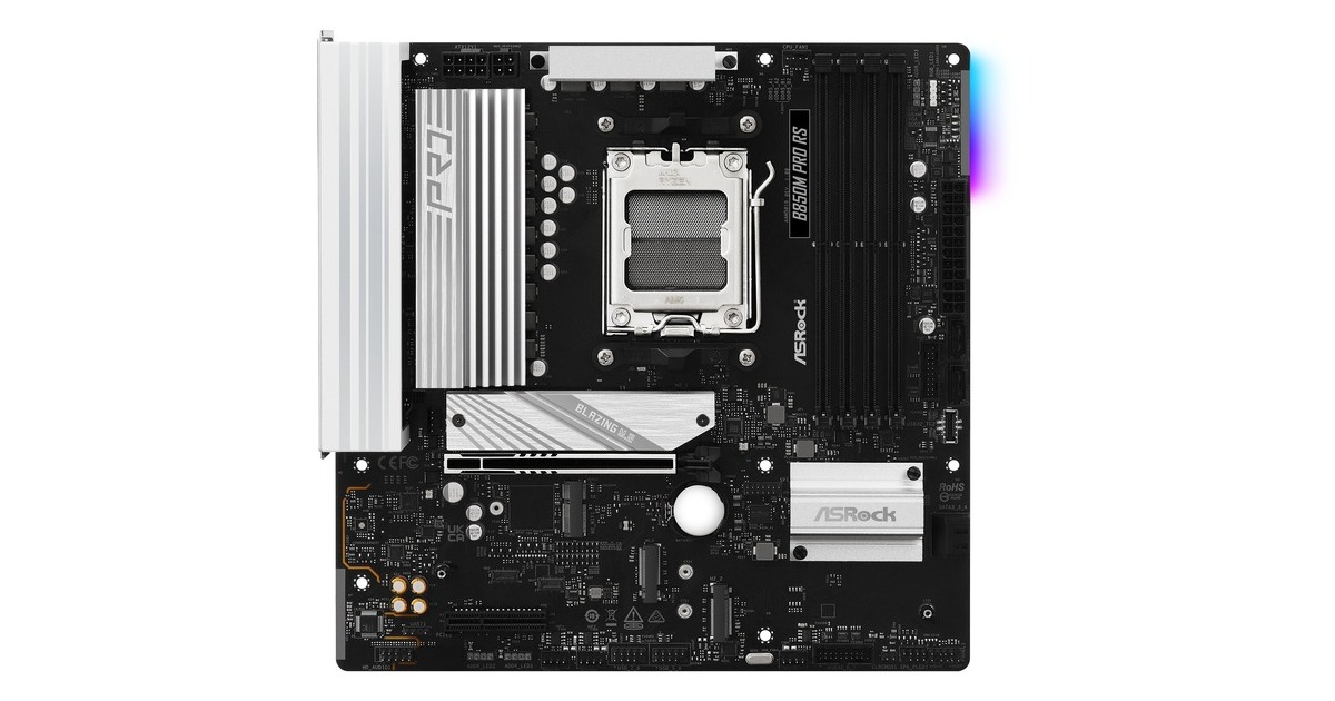 ASRockB850M Pro RS socket AM5 moederbord  (RAID, 2,5 Gb-LAN, Sound, µATX)