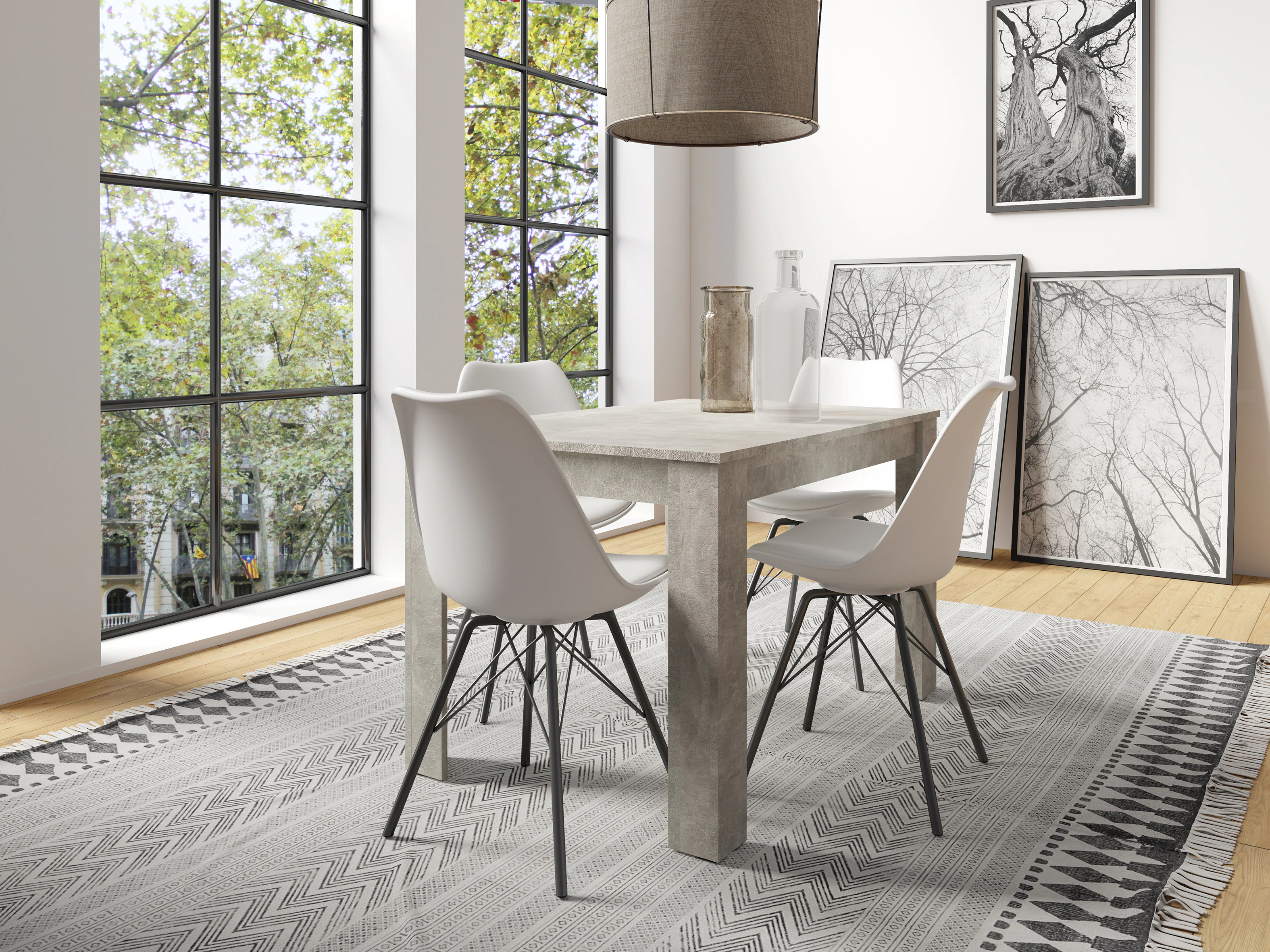 byLIVING Esstisch NEPAL, Breite 120 cm, Light Atelier (Beton-Optik)