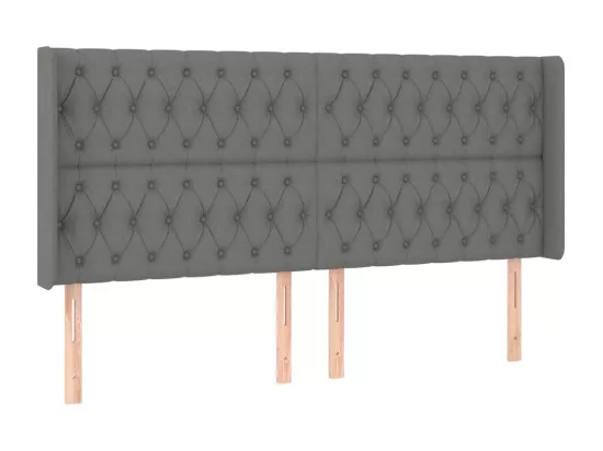 Sommier tapissier et matelas et LED Gris foncé 180x200 cm Tissu