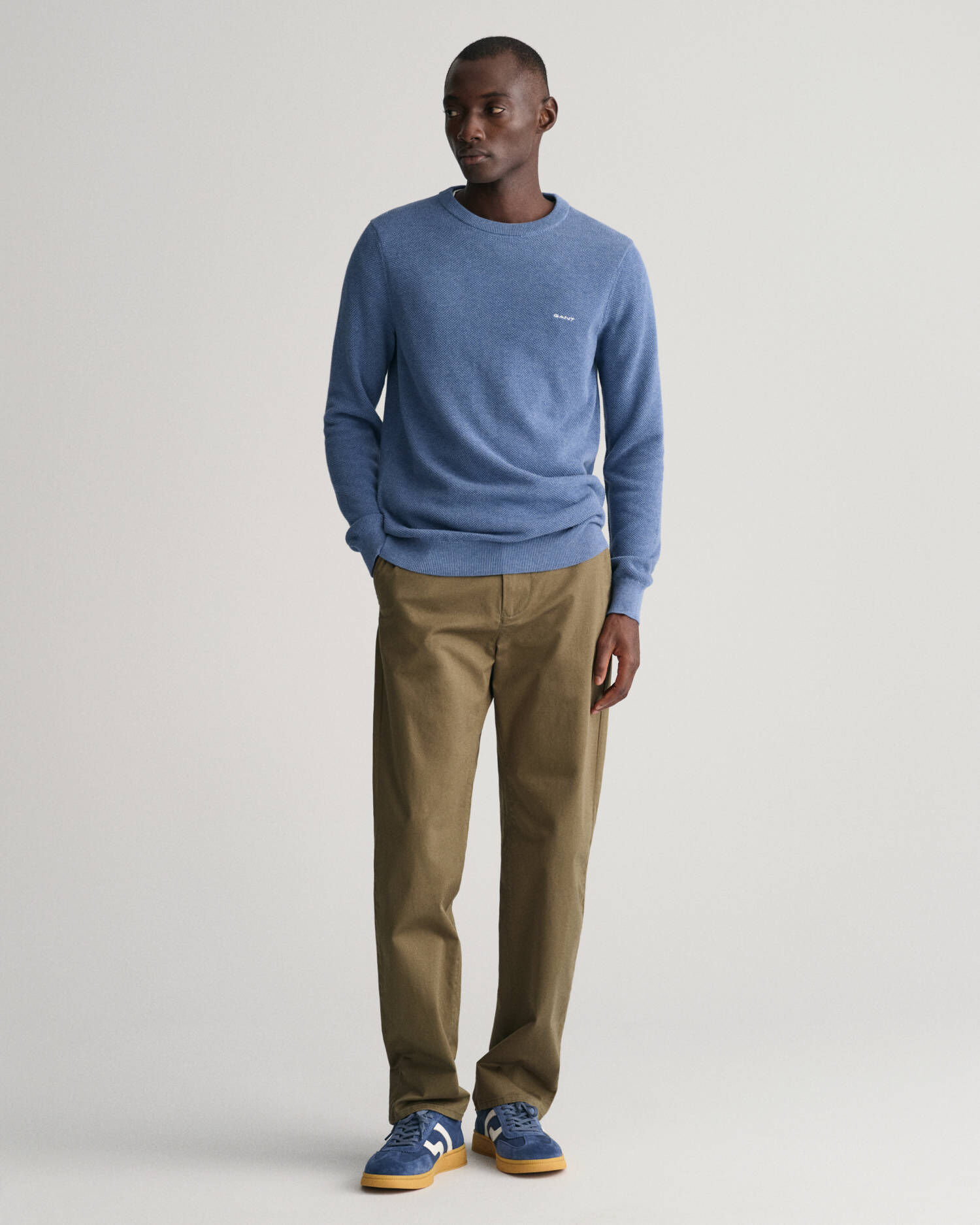 Gant| Herren Strickpullover aus Baumwoll-Piqué Regular Fit