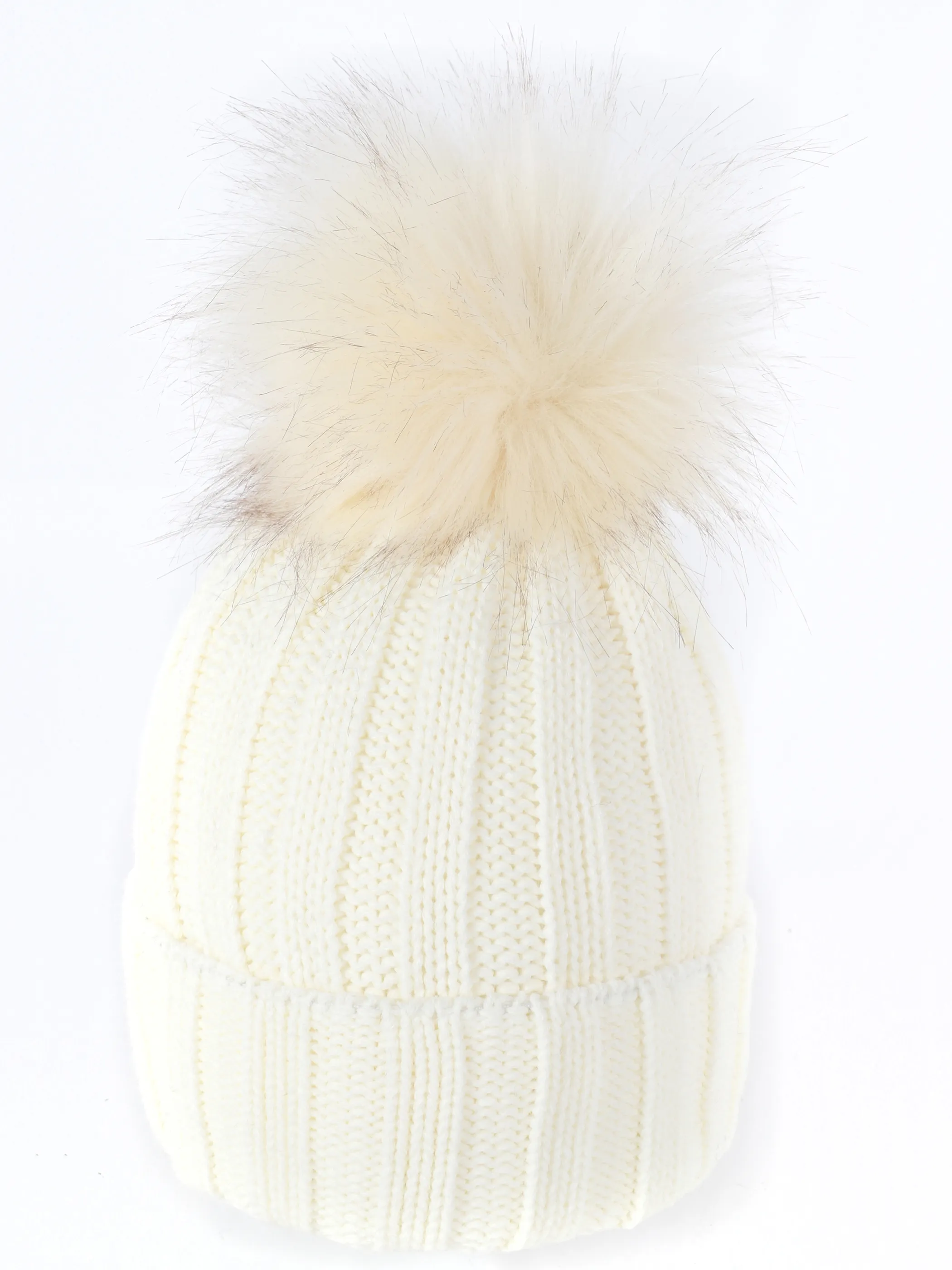 Damen Strickmütze mit Bommel