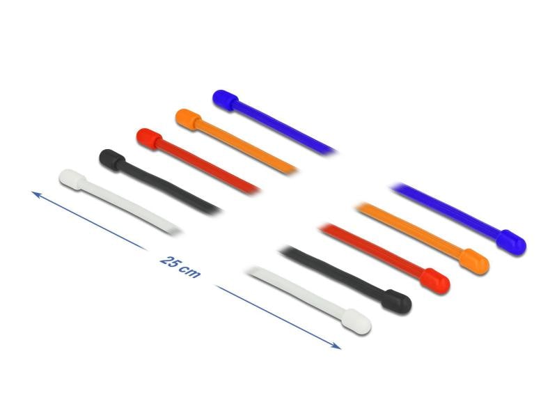 Delock Kabelbinder 250 mm x 4 mm Mehrfarbig, 10 Stück Delock Kabelbinder biegsam L 150 x B 4 mm farbig sortiert Set 10 Stück