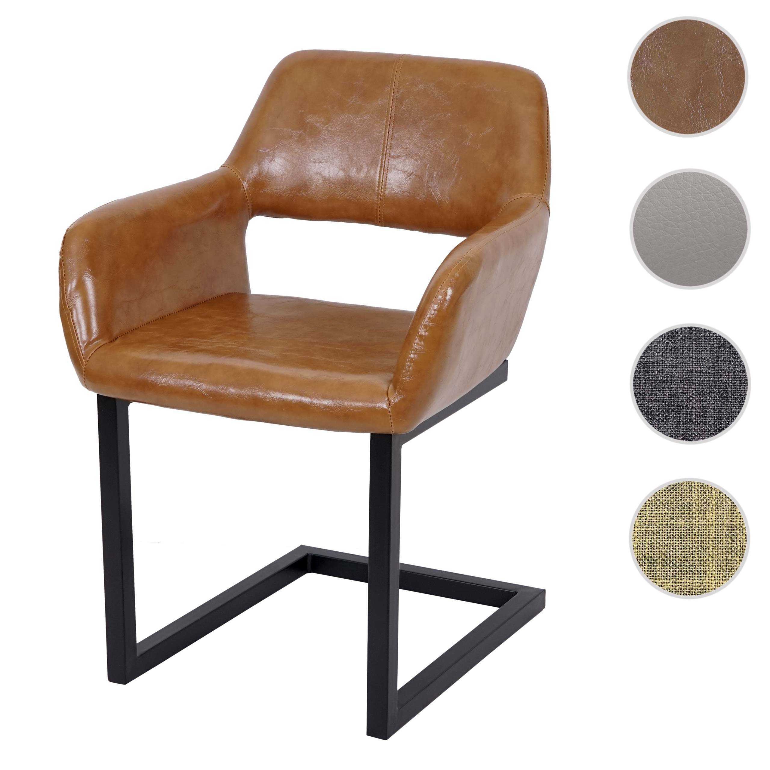 Esszimmerstuhl MCW-A50 II, Freischwinger Stuhl Küchenstuhl, Retro 50er Jahre Design ~ Kunstleder, Wildlederimitat