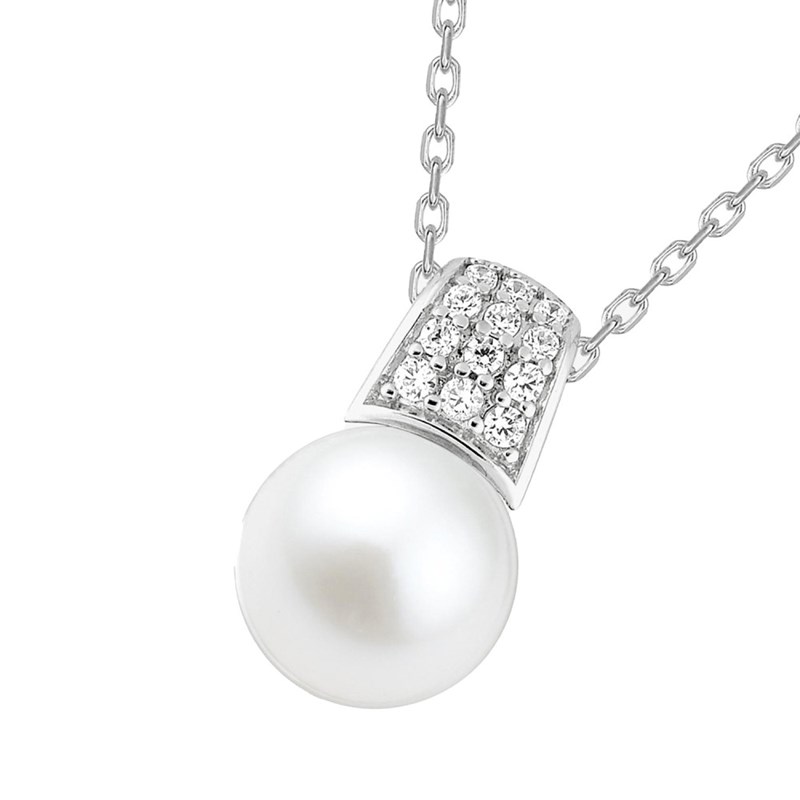Collier perle Femme - Argent 925 - Longueur : 42 cm