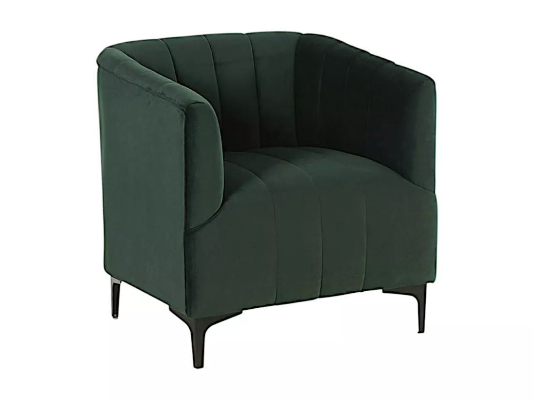Fauteuil cabriolet velours vert MALMOE