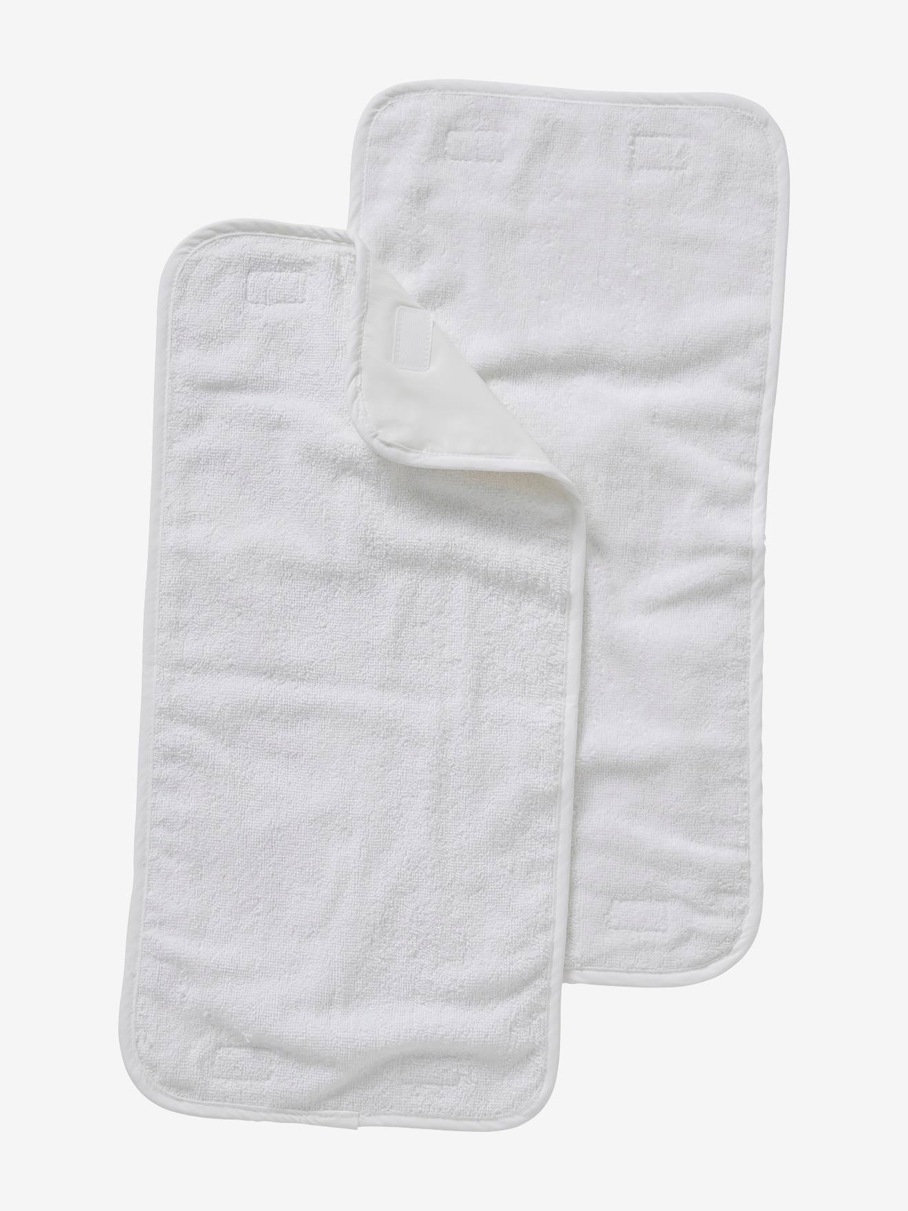 Pacote com 2 toalhas de substituição para trocador portátil, branco claro, lisas