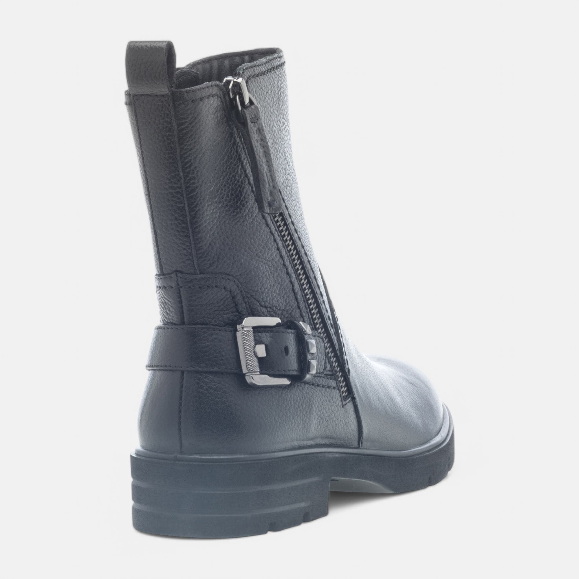 Boots Femme en cuir noir
