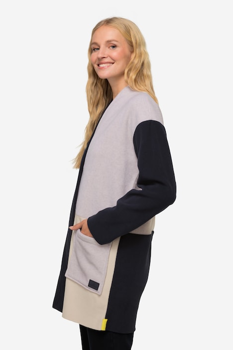 Jacke, Fleece, Colorblocking, Kelchkragen, Langarm, OEKO-TEX