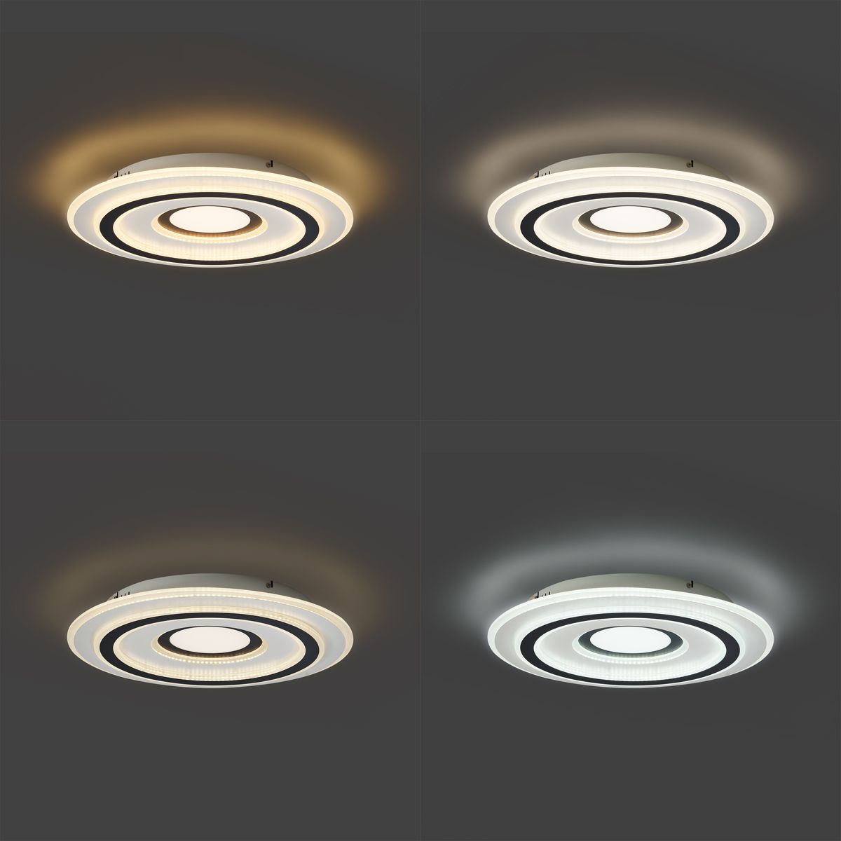 Design plafondlamp wit met donkergrijs rond incl. LED dimbaar - Taylor