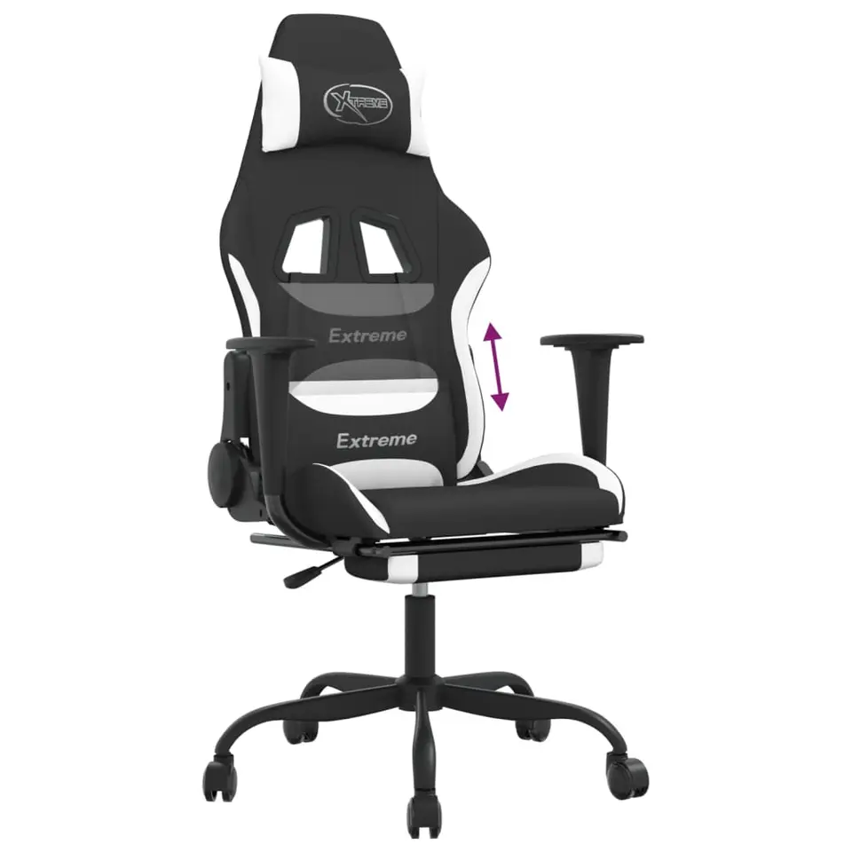 vidaXL - Gamingstoel - Wit - Stof
