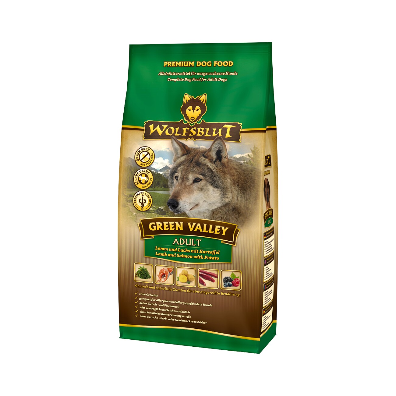 WOLFSBLUT Green Valley Lamm und Lachs mit Kartoffel 2 kg