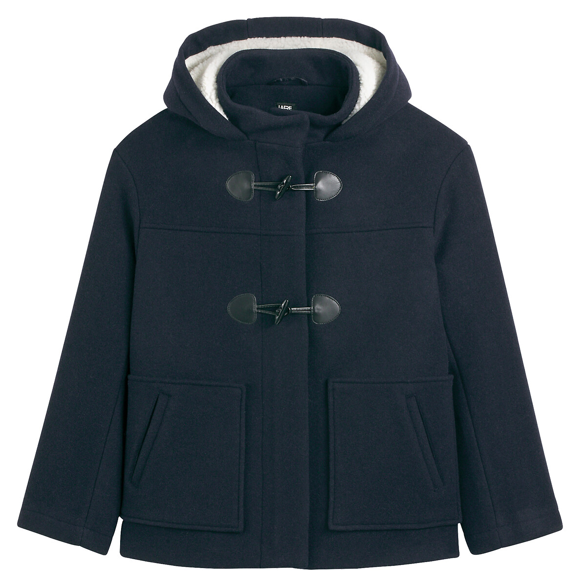 COLEÇÕES LA REDOUTE<br>Casaco curto de lã com capuz fixo, perfeito para o inverno