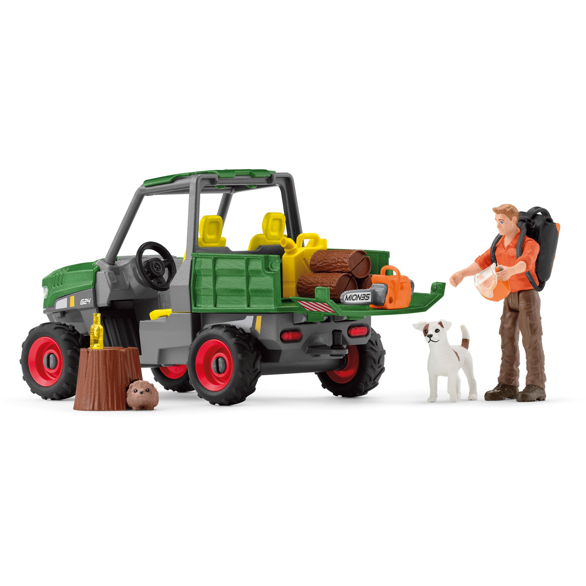 Schleich Spielfigur Farm World Waldbauer mit Fahrzeug