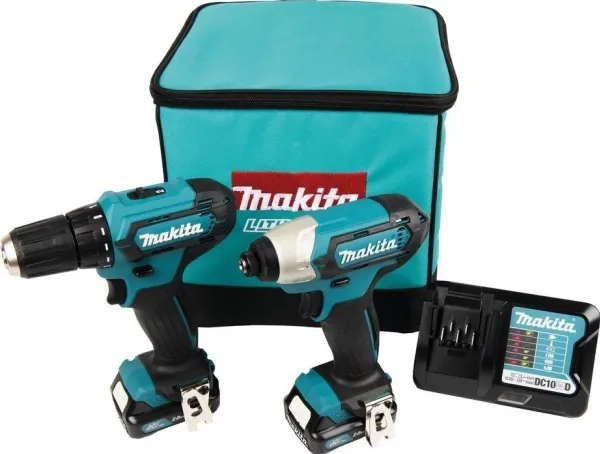 Makita CLX224A, Trådløs kombiboremaskine, Trådløs skruetrækker, Sort, Grøn, 30 Nm, 450 rpm, 1700 rpm, 70 dB