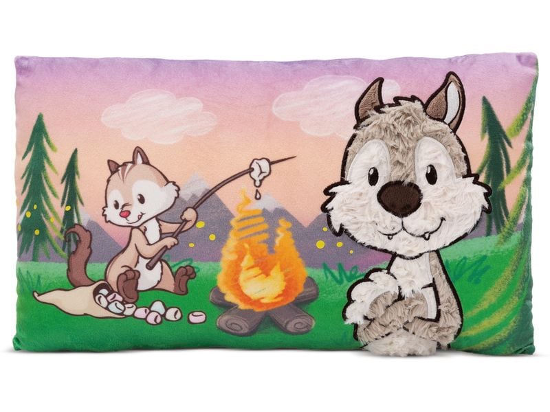 Nici Green Kissen Wolf Winny und Streifenhörnchen Jojo rech Nachhaltiges Kuschelkissen
