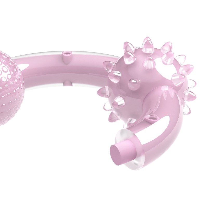 Brinquedo para mastigar Zeus Duo Three Rings para cães, 15 cm, lilás, aroma de coco