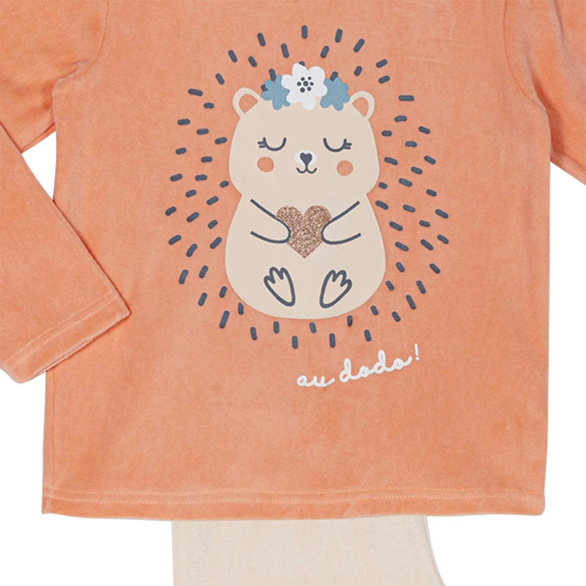 Pyjama fille HERISSON pêche/nude
