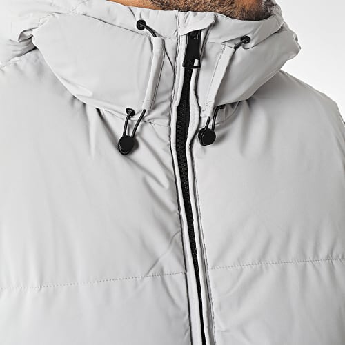 Doudoune Capuche Sans Manches Gris