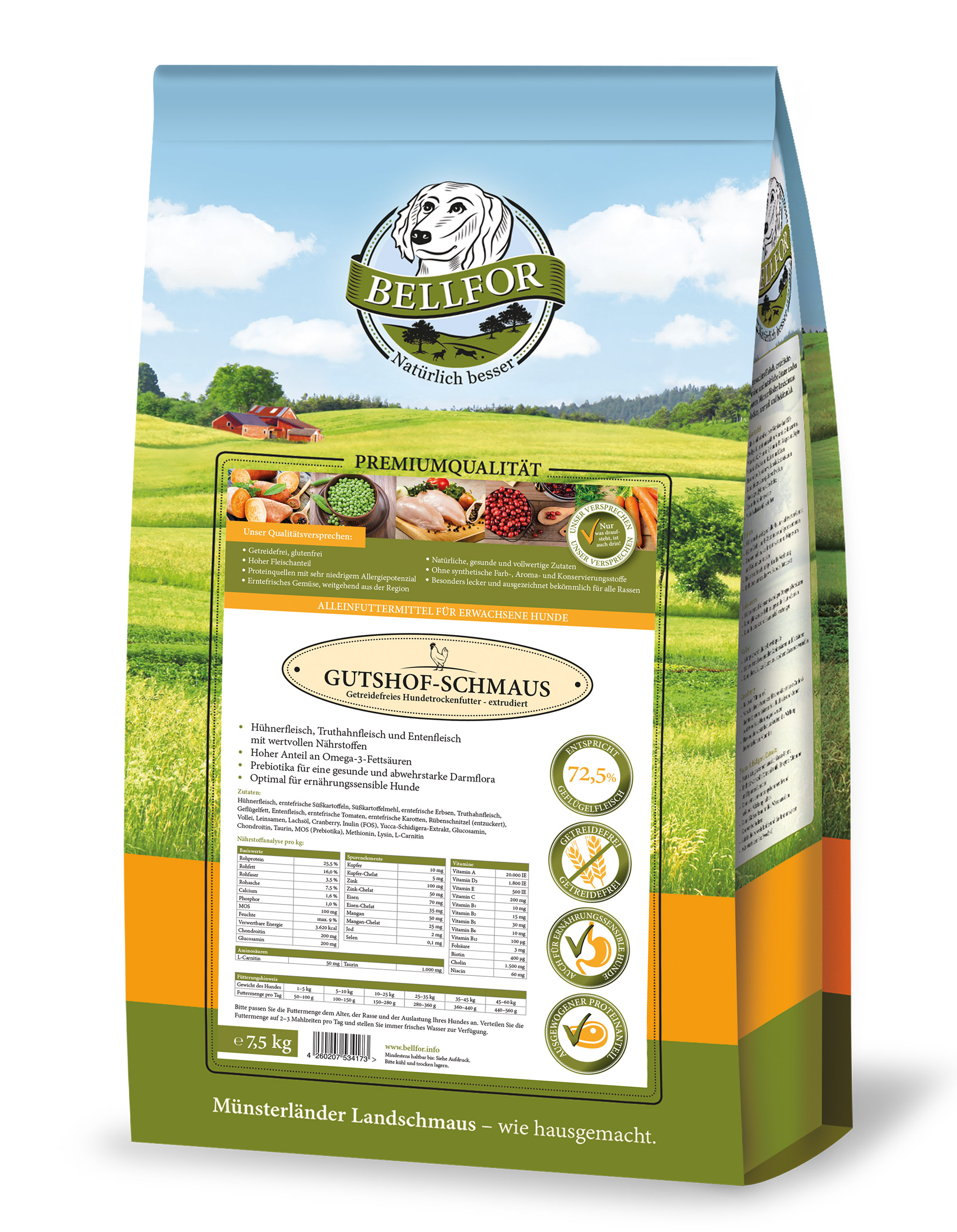 Croquettes avec poulet, dinde & canard - festin à la ferme - gutshof-schmaus - 7,5 kg
