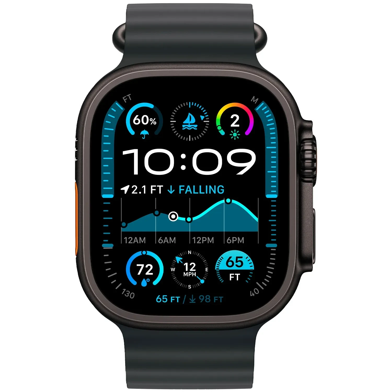 Apple Watch Ultra 2 GPS + Cellular 49mm Black Titanium Ocean Band MX4P3