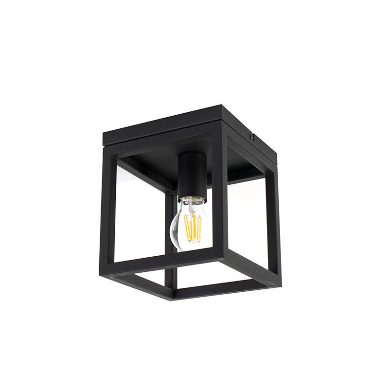 Smart industriële plafondlamp zwart incl. wifi A60 - Cage
