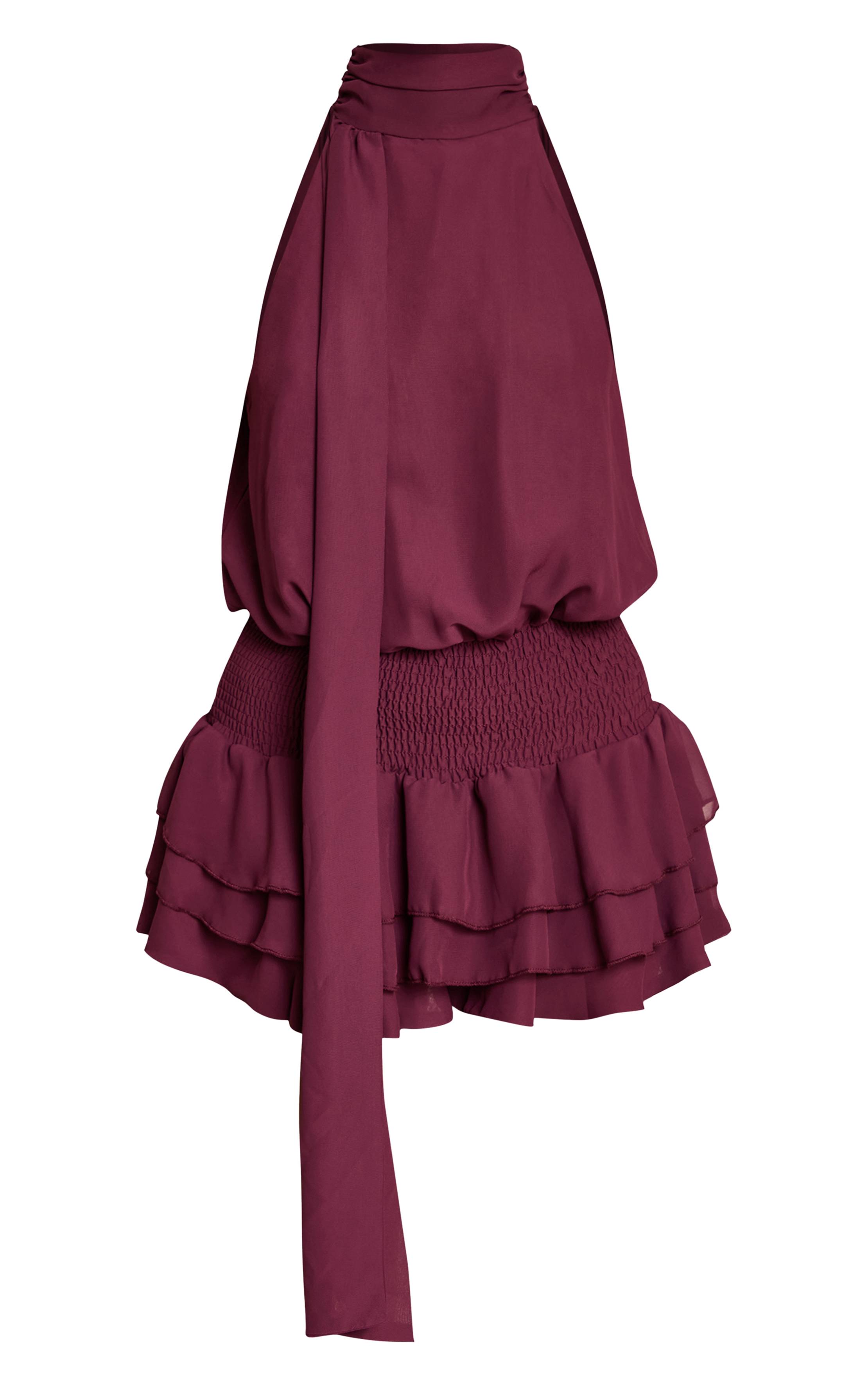 Prune Combishort Jupe-culotte En Mousseline Avec Détail Foulard