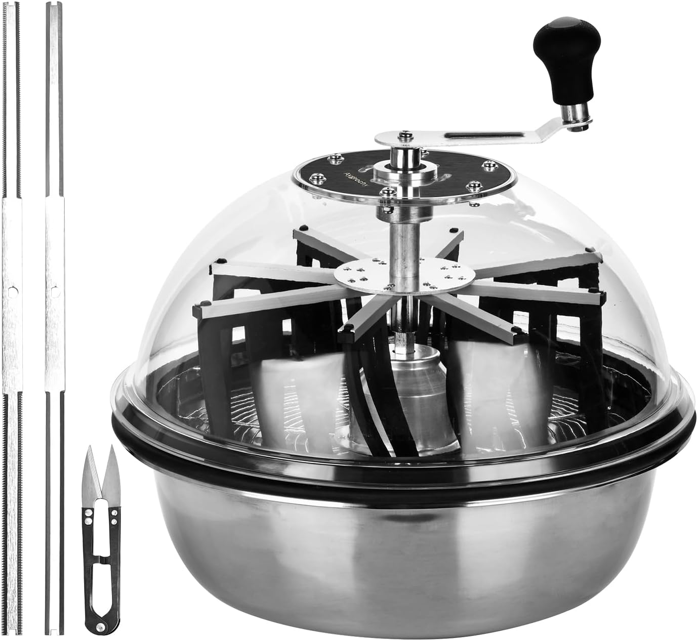 Aygrochy Blattschüssel Trimmer, Blattschalentrimmer für Pflanzenknospen und Blumen, mit verbesserten Zahnrädern, scharf, Silber, 16-inch(42cm Durchmesser)