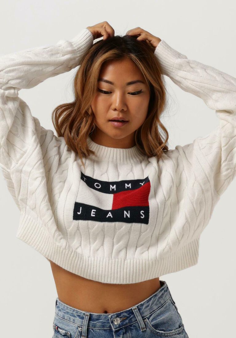 TOMMY JEANS witte tommy jeans trui sweaters crop