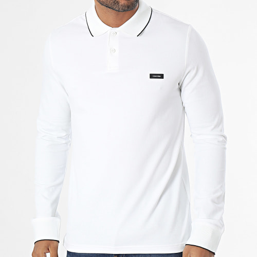 Polo Manches Longues Stretch Pique Tipping 2236 Beige Clair