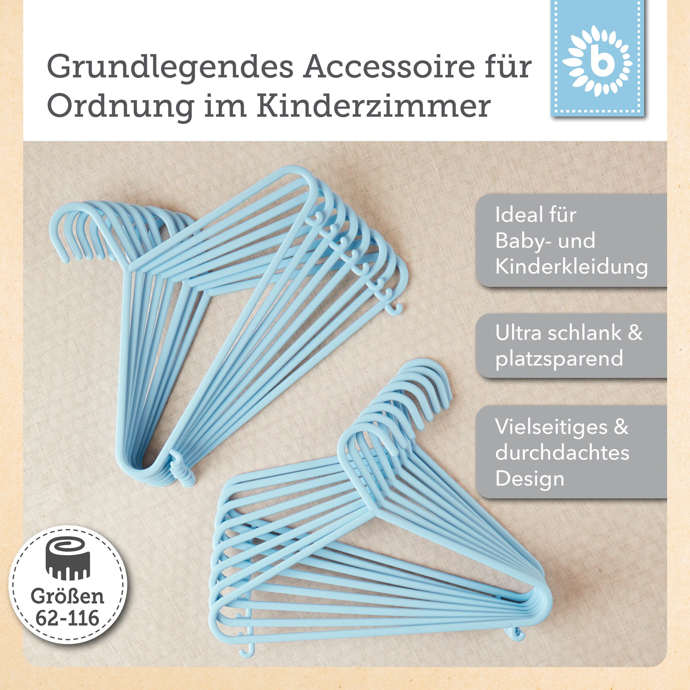 Bieco Kleiderbügel Kinder 16 St Trend blau Trend Blau