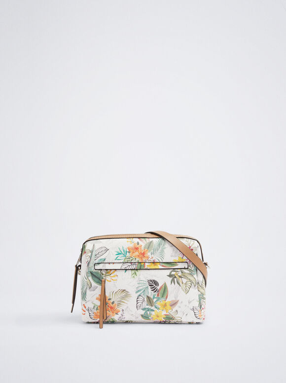 Bolsa Bandolera Estampado Floral - Naranja