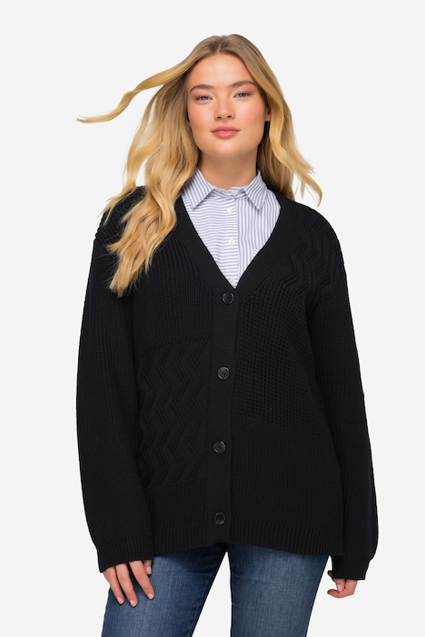 Strickjacke, Patch-Look