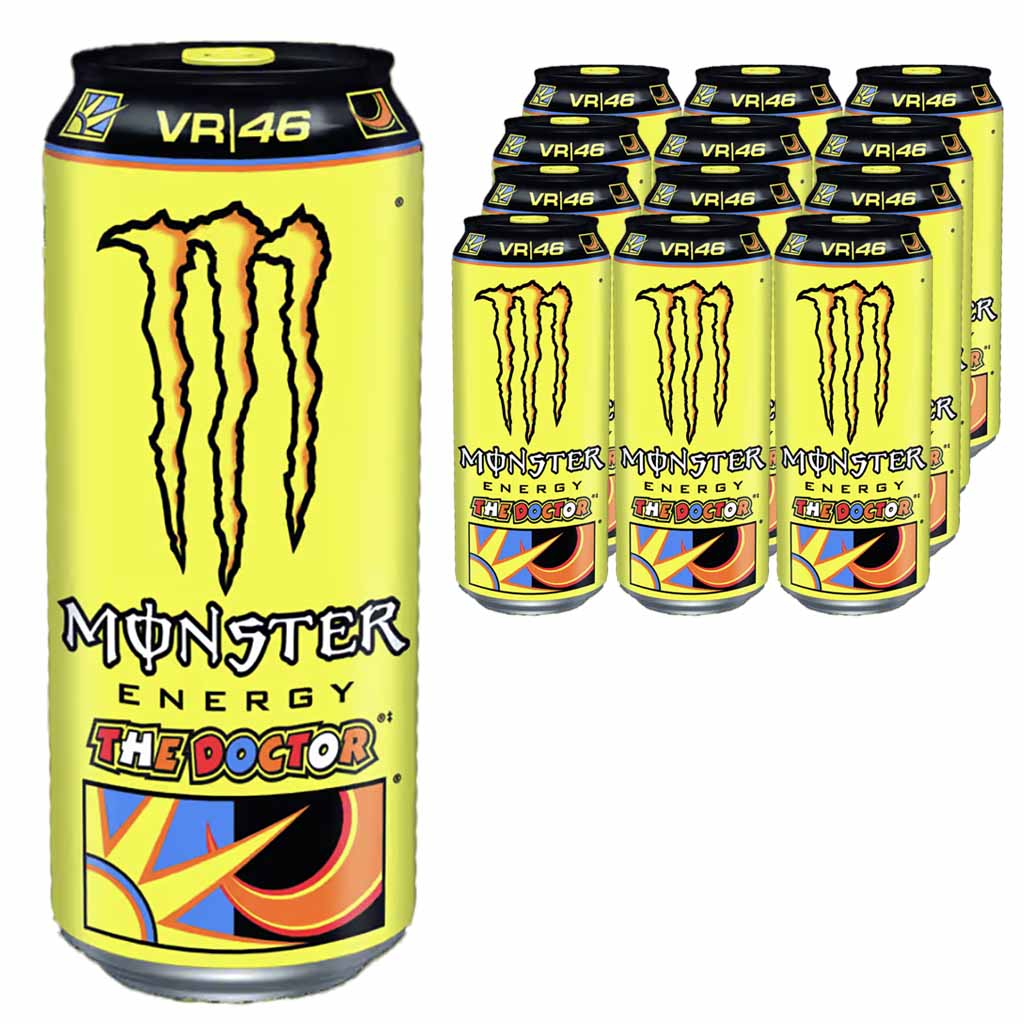 12x Monster Energy Rossi The Doctor VR|46 DOSE je 500ml = 6L MHD:28.2.26