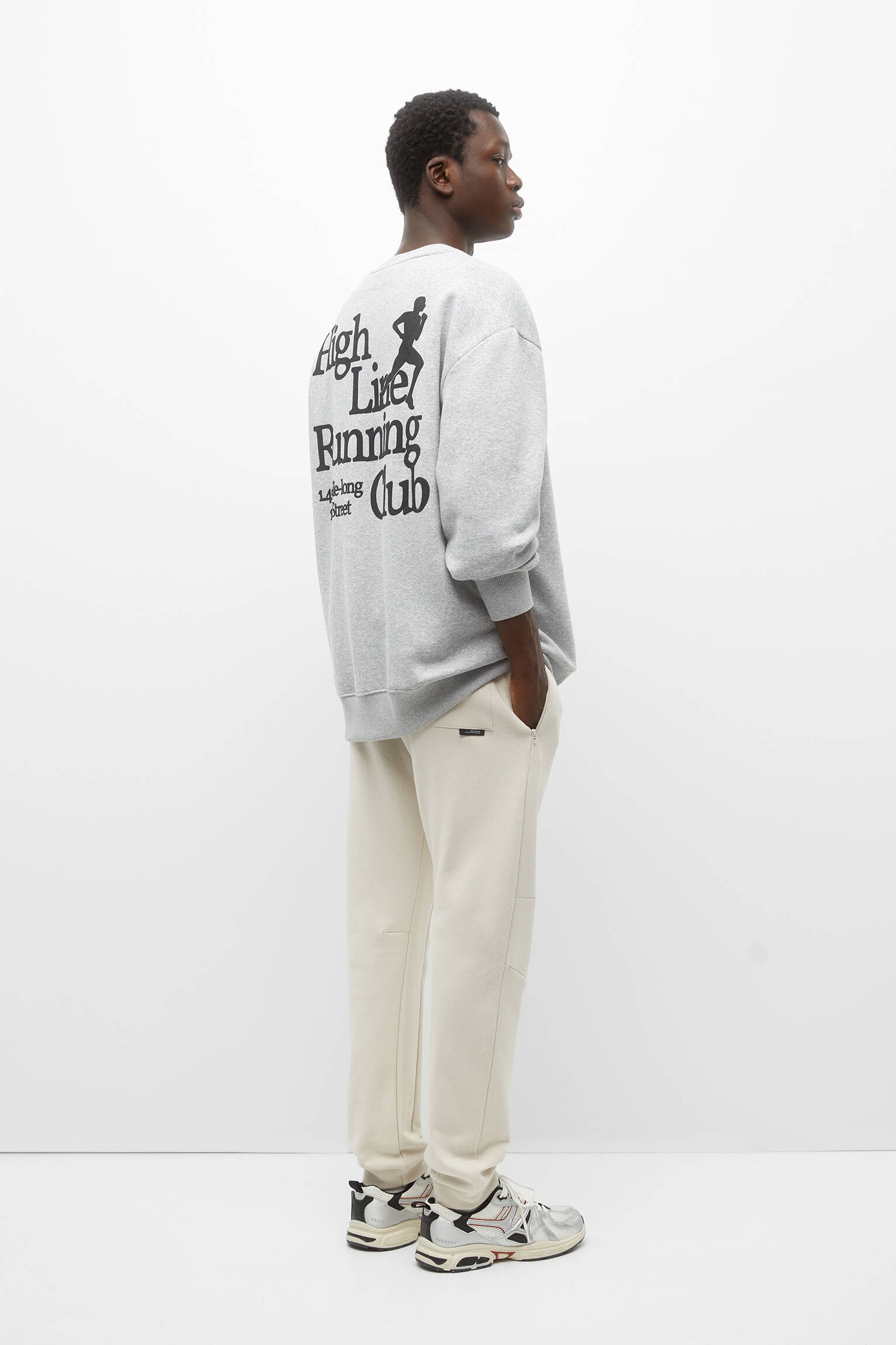 Calça de moletom estilo jogging - cor pedra