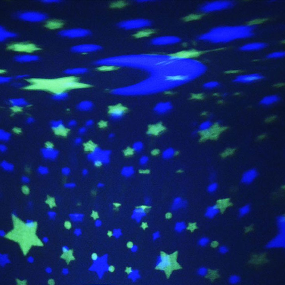 Mini LED Sternenhimmel Projektor 360° Rotierendes Kinder Nachtlicht USB Galaxy Nachttisch Lampe mit 8 Leuchtmodi (USB/Batteriebetrieben) - Blau