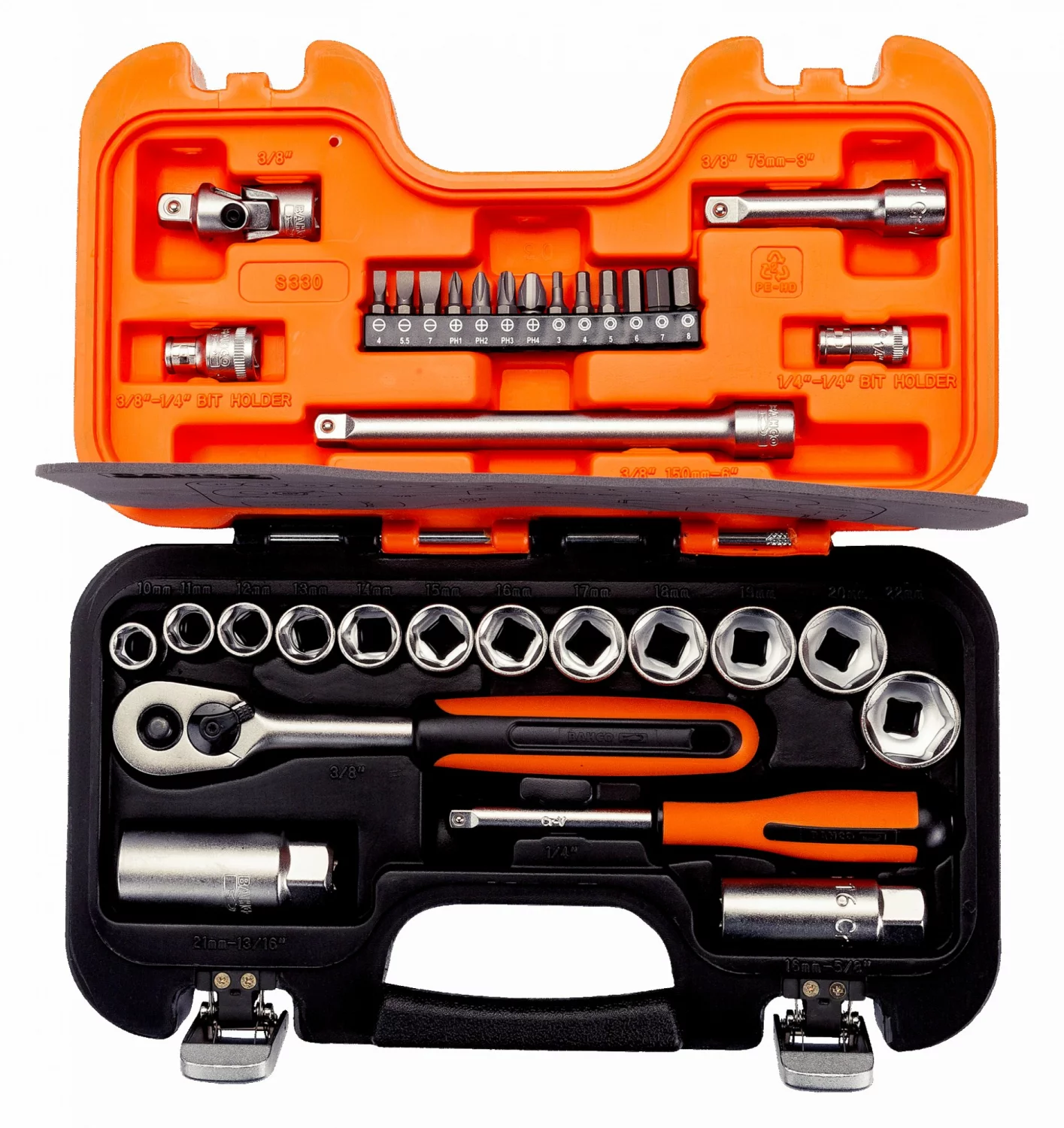 Bahco S330 33-delige Dopsleutelset - 1/4'' 3/8''