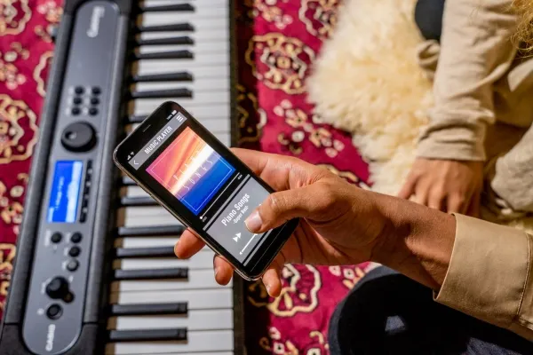 Casio LK-S450, Digital synthesizer, Kor, Flanger/Digital signalbehandling (DSP), Efterklang, 5 W, Sort, LCD, Vekselstrøm, Batteri