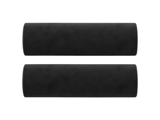 Canapé 2 places avec oreillers décoratifs noir 140 cm velours
