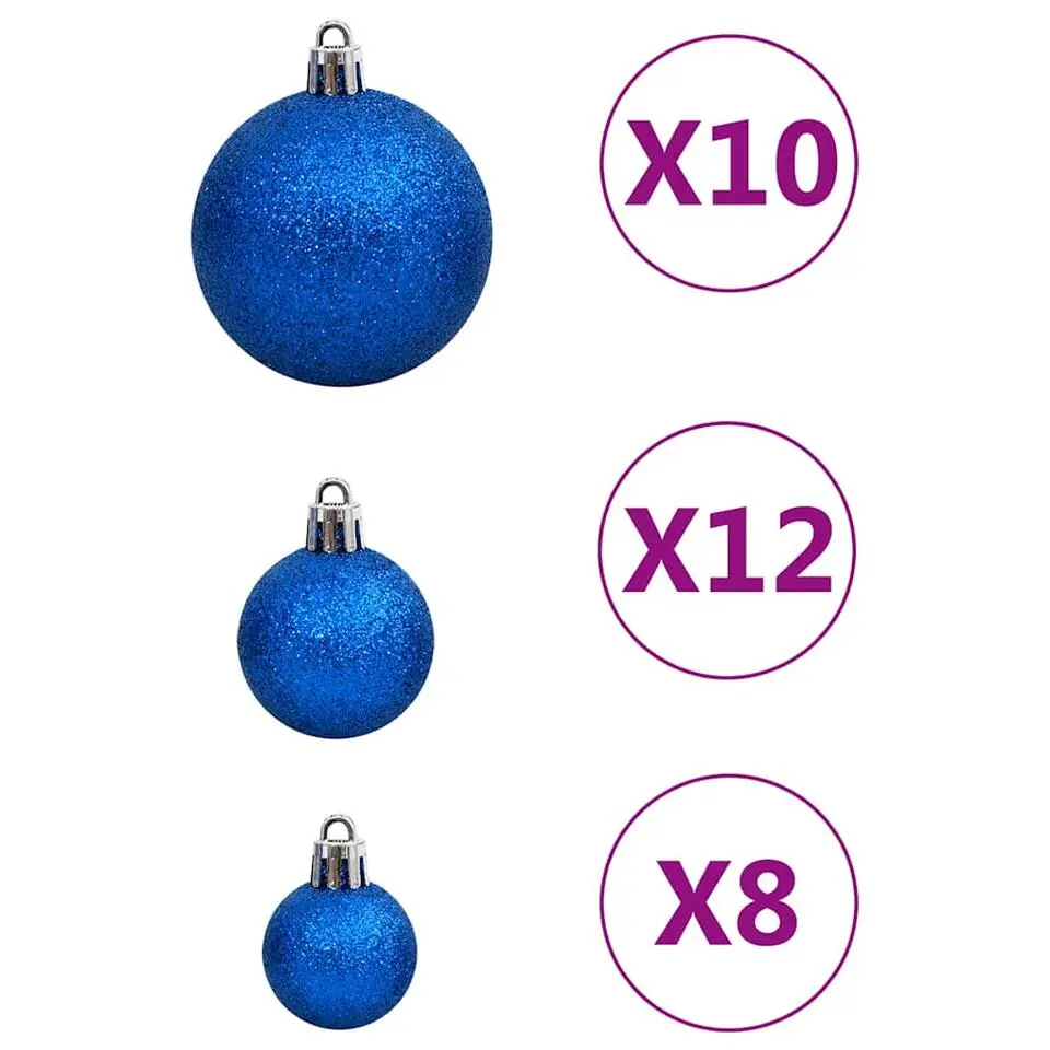 vidaXL - Kerstballenset - Blauw - Polystyreen