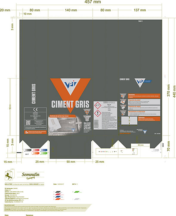Ciment VPI gris 2,5 kg sols et murs intérieur/extérieur