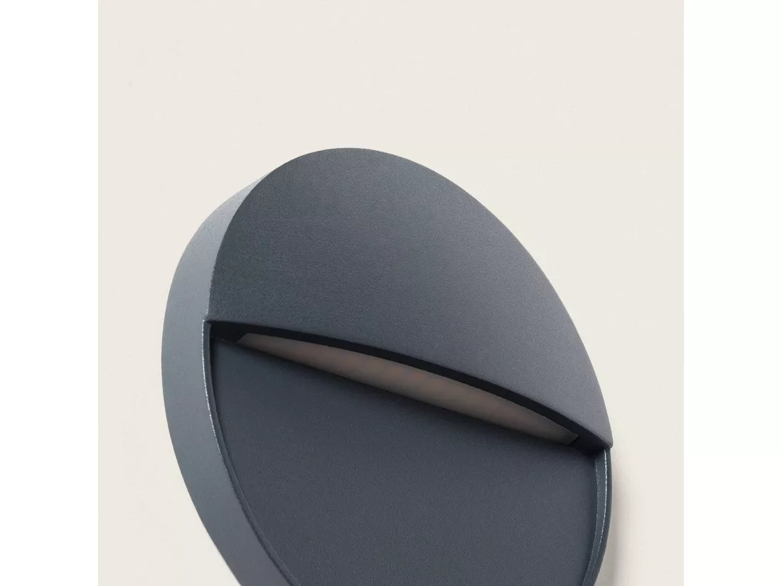 Applique Murale Extérieure LED 3W CCT Seleccionable en Saillie Ronde Jade Gris foncé