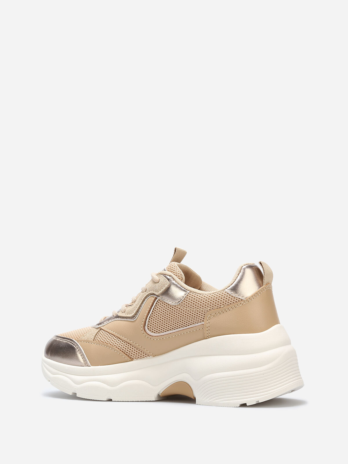 Baskets à plateforme avec détail irisé- Taupe