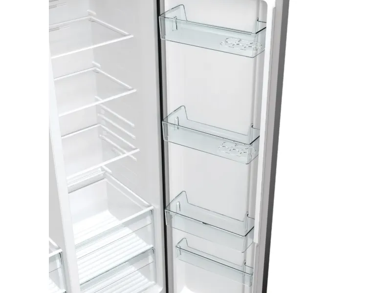 Gorenje NRR9185EABXL, Fritstående, Amerikansk dør, Sort, Berøring, LED, På døren
