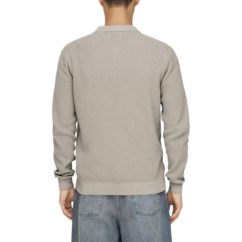 Only & Sons Pull 1/4 Zip Beige Homme Only & Sons Matteo