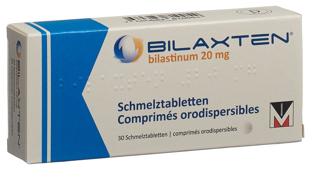 BILAXTEN Schmelztabl 20 mg Blist 30 Stk<br>30 Stück, Blister, Schmelztablette