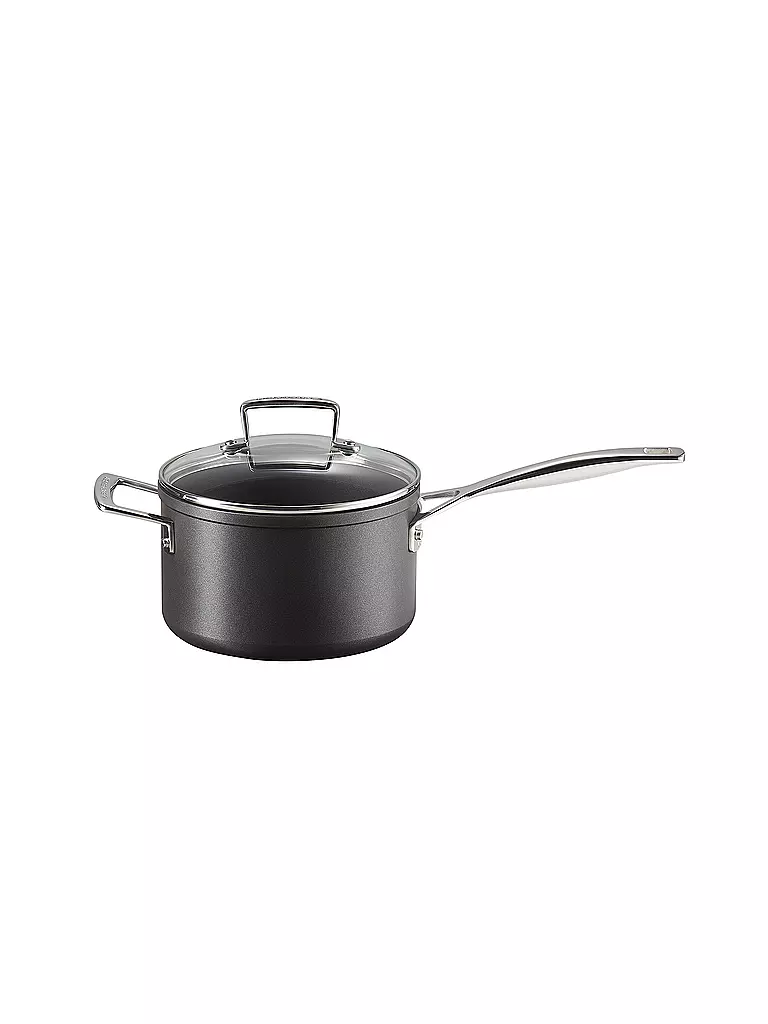 LE CREUSET Aluminium-Antihaft Profitopf mit Deckel 18cm/2,8l Schwarz schwarz
