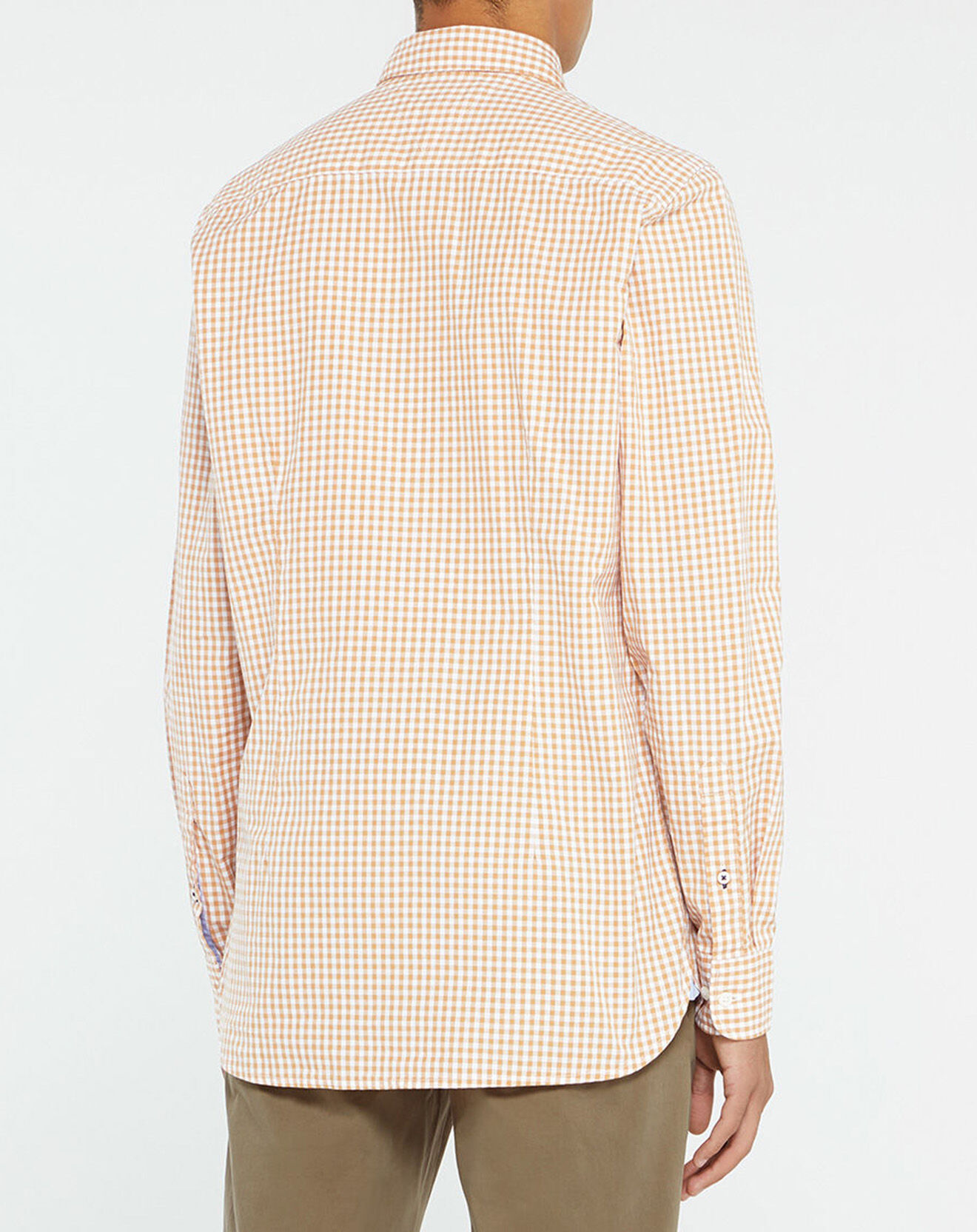 Tommy Hilfiger Chemise Slim 100% Coton Bio Gingham à carreaux camel/blanc