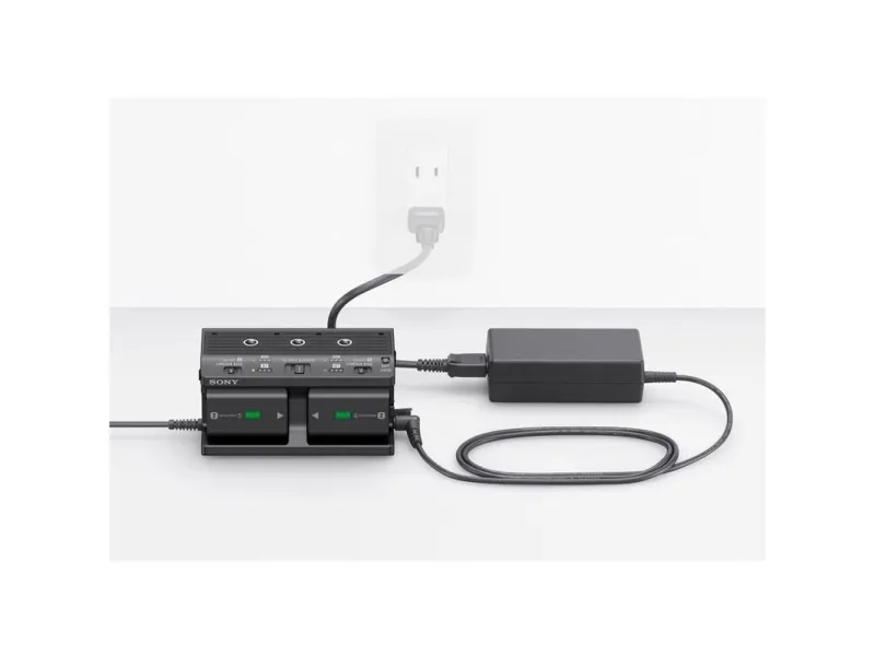 Sony NPA-MQZ1K - Batterioplader/strømadapter - 4 x batterier lader op - 2 output-stikforbindelser (USB) - for NP-FZ100; a6100; a6400; a6500; a6600; a7 III; a7C; a7R III; a7R IV; a7s III; a9; a9 II